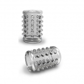 Прозрачная насадка на пенис с шишечками STAY HARD COCK SLEEVE 02 CLEAR - Blush Novelties - в Балашихе купить с доставкой