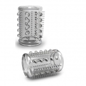 Прозрачная насадка с шипами и шишечками STAY HARD COCK SLEEVE 03 CLEAR - Blush Novelties - в Балашихе купить с доставкой