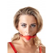 Силиконовый кляп-шар на чёрных ремешках Red Gag silicone - Orion - купить с доставкой в Балашихе