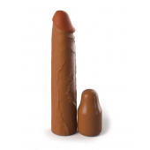 Коричневая насадка на член 2  Silicone X-tension - 20,3 см. - Pipedream - в Балашихе купить с доставкой