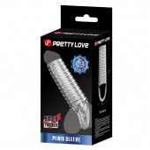 Прозрачная насадка на пенис с ребрышками и подхватом мошонки - Baile - в Балашихе купить с доставкой