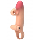 Телесная вибронасадка на пенис с подхватом мошонки - 20 см. - Baile - в Балашихе купить с доставкой