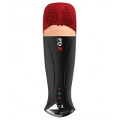 Телесный мастурбатор-вагина в черной колбе с вибрацией Fuck-O-Matic Pro XL - Pipedream - в Балашихе купить с доставкой