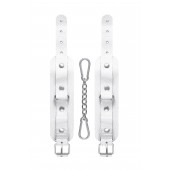 Белые узкие наручники-браслеты со скруглёнными углами - Pecado - купить с доставкой в Балашихе