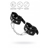 Черные кожаные наручники-браслеты со скруглёнными углами - Pecado - купить с доставкой в Балашихе