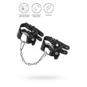 Черные кожаные наручники-браслеты из двух ремешков - Pecado - купить с доставкой в Балашихе