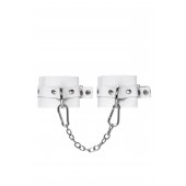 Белые мягкие кожаные оковы с люверсами - Pecado - купить с доставкой в Балашихе