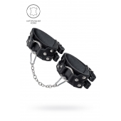 Черные кожаные оковы с двумя ремешками - Pecado - купить с доставкой в Балашихе