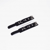 Черные кожаные наручники с регулируемыми ремешками - Crazy Handmade - купить с доставкой в Балашихе