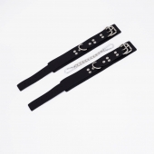 Черные кожаные оковы с регулируемыми ремешками - Crazy Handmade - купить с доставкой в Балашихе