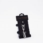 Черные кожаные наручники с хромированной фурнитурой - Crazy Handmade - купить с доставкой в Балашихе