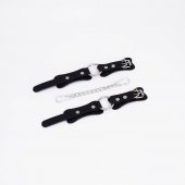 Черные кожаные наручники с кольцом - Crazy Handmade - купить с доставкой в Балашихе