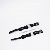 Черные кожаные оковы с кольцом - Crazy Handmade - купить с доставкой в Балашихе