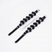 Черные кожаные наручники из звеньев - Crazy Handmade - купить с доставкой в Балашихе