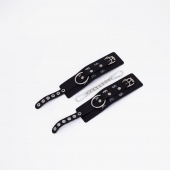 Черные кожаные наручники Sex - Crazy Handmade - купить с доставкой в Балашихе