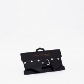 Черный однослойный кожаный ошейник с имитацией воротничка - Crazy Handmade - купить с доставкой в Балашихе