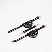 Черные оковы с золотистой фурнитурой - Crazy Handmade - купить с доставкой в Балашихе