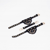 Черные оковы с золотистой фурнитурой - Crazy Handmade - купить с доставкой в Балашихе