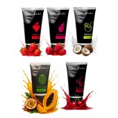 Набор из 5 съедобных лубрикантов JUJU (клубника, малина, тропические фрукты, вишня, кокос) - JuJu - купить с доставкой в Балашихе