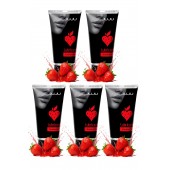 Набор из 5 съедобных лубрикантов JUJU со вкусом клубники - JuJu - купить с доставкой в Балашихе