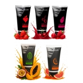Набор из 5 съедобных лубрикантов JUJU (клубника, малина, тропические фрукты, вишня, грейпфрут) - JuJu - купить с доставкой в Балашихе