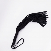 Черный кожаный флоггер - 45 см. - Crazy Handmade - купить с доставкой в Балашихе