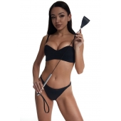 Стек с широким черным кожаным наконечником и металлической ручкой - 67 см. - Crazy Handmade - купить с доставкой в Балашихе