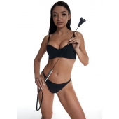 Стек с черным кожаным наконечником в виде сердца и металлической ручкой - 67 см. - Crazy Handmade - купить с доставкой в Балашихе