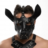 Черная кожаная маска «Собака» - Crazy Handmade - купить с доставкой в Балашихе