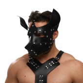 Черная кожаная маска «Собака» - Crazy Handmade - купить с доставкой в Балашихе