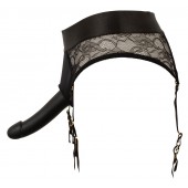 Черный женский страпон Strap-on Set: трусики и насадка - Orion - купить с доставкой в Балашихе