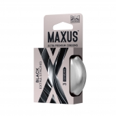 Черные утолщенные презервативы MAXUS Extra Strong с железным кейсом - 3 шт. - Maxus - купить с доставкой в Балашихе