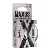 Черные утолщенные презервативы MAXUS Extra Strong с железным кейсом - 3 шт. - Maxus - купить с доставкой в Балашихе