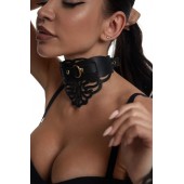 Фигурный чокер с узорами и золотистой фурнитурой - Crazy Handmade - купить с доставкой в Балашихе