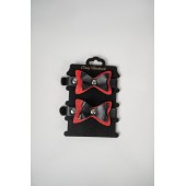 Черно-красные кожаные наручники с бантиками - Crazy Handmade - купить с доставкой в Балашихе