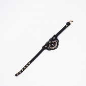 Черный чокер с клепками и золотистой фурнитурой - Crazy Handmade - купить с доставкой в Балашихе