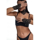 Фигурный набор для БДСМ-игр с узорами и золотистой фурнитурой - Crazy Handmade - купить с доставкой в Балашихе