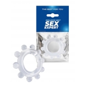 Прозрачное эрекционное кольцо со стимулирующими шариками - Sex Expert - в Балашихе купить с доставкой