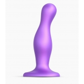 Фиолетовая насадка Strap-On-Me Dildo Plug Curvy size M - Strap-on-me - купить с доставкой в Балашихе