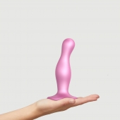 Розовая насадка Strap-On-Me Dildo Plug Curvy size M - Strap-on-me - купить с доставкой в Балашихе