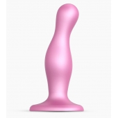 Розовая насадка Strap-On-Me Dildo Plug Curvy size M - Strap-on-me - купить с доставкой в Балашихе