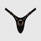 Черный пояс для фиксации насадок Strap-On-Me Leatherette Harness Fabulous - Strap-on-me - купить с доставкой в Балашихе