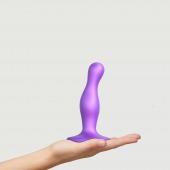 Фиолетовая насадка Strap-On-Me Dildo Plug Curvy size S - Strap-on-me - купить с доставкой в Балашихе