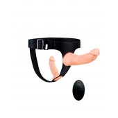 Женский страпон с 2 насадками, вибрацией и пультом ДУ - Erowoman-Eroman - купить с доставкой в Балашихе