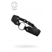 Черный кожаный чокер-ошейник со скруглёнными углами - Pecado - купить с доставкой в Балашихе