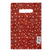 Красный подарочный новогодний пакет с вырубной ручкой (20х30 см) - Сима-Ленд - купить с доставкой в Балашихе