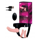 Женский страпон с 3 насадками и вибрацией - Erowoman-Eroman - купить с доставкой в Балашихе