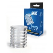 Прозрачная сквозная насадка на пенис с ребрышками - Sex Expert - в Балашихе купить с доставкой