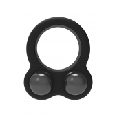 Черное эрекционное кольцо с утяжелителями Cockring Dual Weight - Dream Toys - в Балашихе купить с доставкой