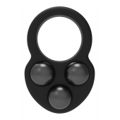 Черное эрекционное кольцо с утяжелителями - Dream Toys - в Балашихе купить с доставкой